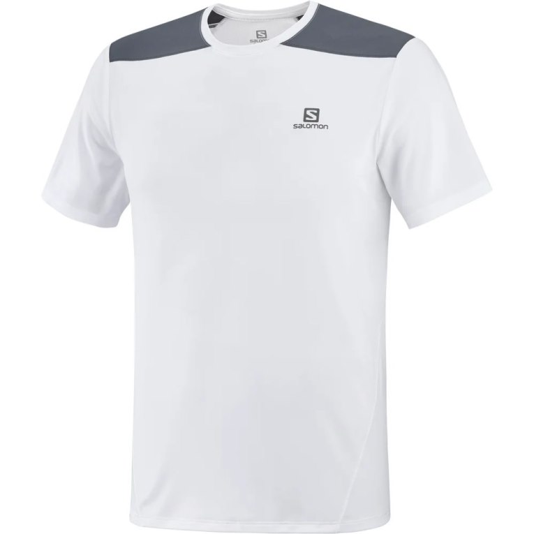 Camiseta Salomon Outline Corta Sleeve Hombre Blancos Negros | MX SNZQ102